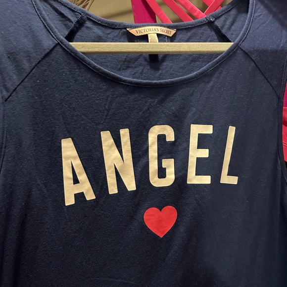 Victoria’s Secret Navy Blue Angel Heart Sleeveless Tank Women’s Size XL Long - Picture 3 of 7